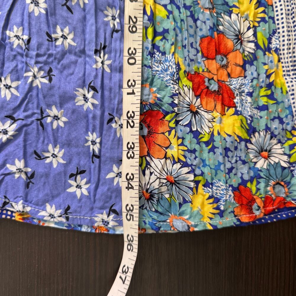 Vintage Lucia Lukken Broomskirt Skirt Womens Medium Mix Patchwork Floral Boho M - Picture 9 of 10